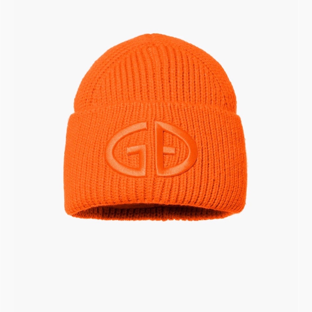 Goldbergh Vibrant Orange Chunky Knit Beanie NWT